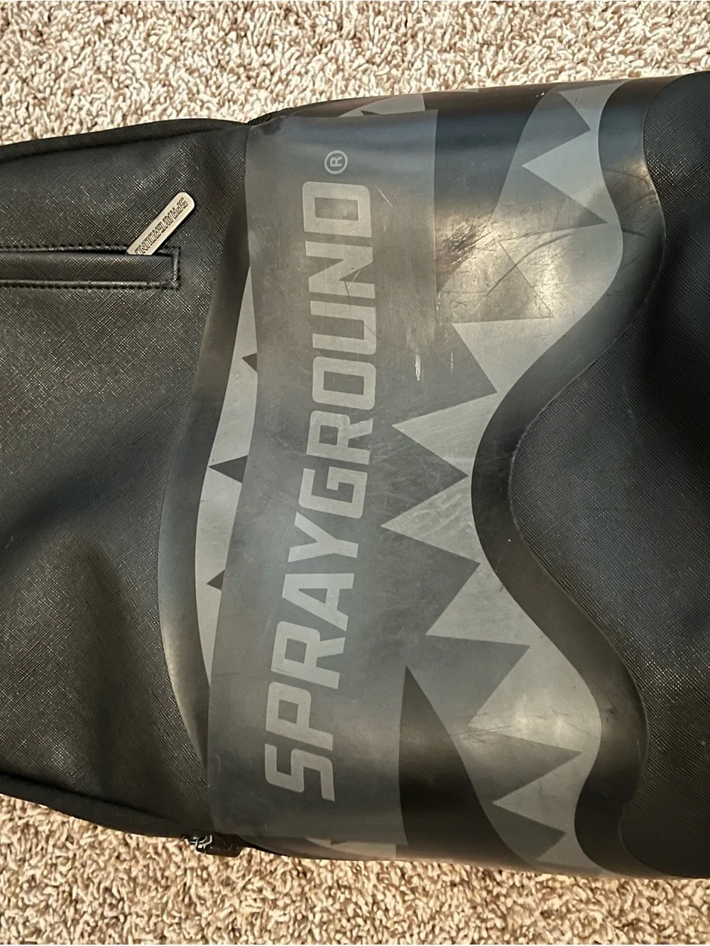 Sprayground Black and Gray Men's Backpack with Graphic Logo